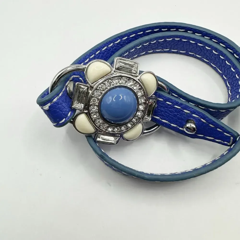 Lia Sophia Under Wraps Floral Wrap Bracelet Lapis Floral faux leather